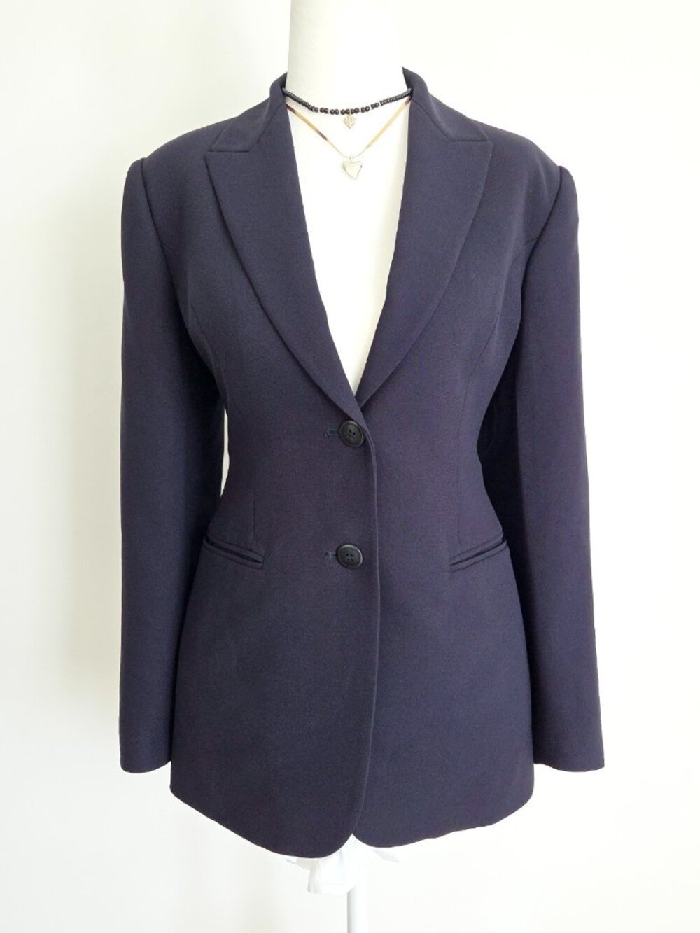 Vtg Old Money Navy Blazer Sz 6 Petite Sophisticates Office Siren Academia Preppy